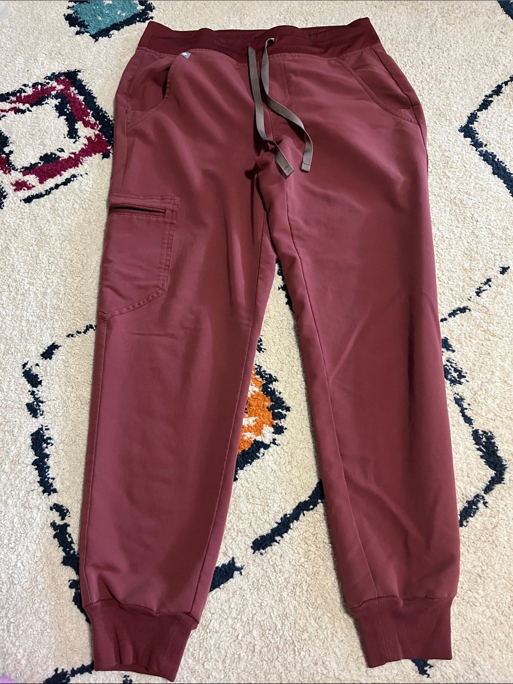 Figs Maroon Technical Jogger scrubs
